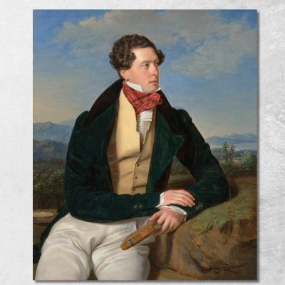 L'Attore Maximilian Korn In Un Paesaggio Ferdinand Georg Waldmüller fgw107 quadro stampa su tela