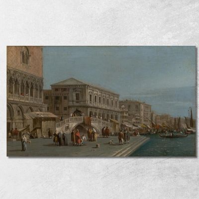 Veduta Del Molo E Della Riva Degli Schiavoni A Venezia Francesco Guardi fgr4 quadro stampa su tela