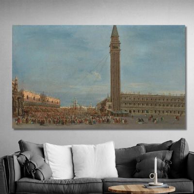Venecia: La Piazzetta San Marco Con El Festival Del Jueves Gordo Francesco Guardi, fgr45 cuadro en lienzo