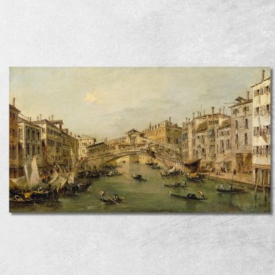 Venezia Il Ponte Di Rialto Francesco Guardi fgr46 quadro stampa su tela