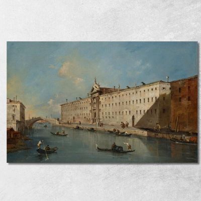 Venezia Il Rio Dei Mendicanti Con La Chiesa Di San Lazzaro Dei Mendicanti Francesco Guardi fgr47 quadro stampa su tela