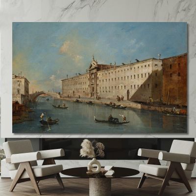 Venecia: El Rio Dei Mendicanti Mirando Al Norte Con La Iglesia De San Lazzaro Dei Mendicanti Francesco Guardi, fgr47 cuadro en lienzo