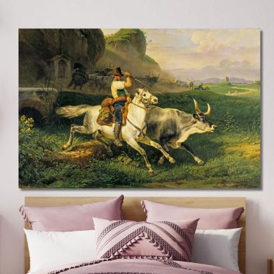 Un Berger Romain Conduisant Du Bétail Horace Vernet, hvr2 tableau impression sur toile