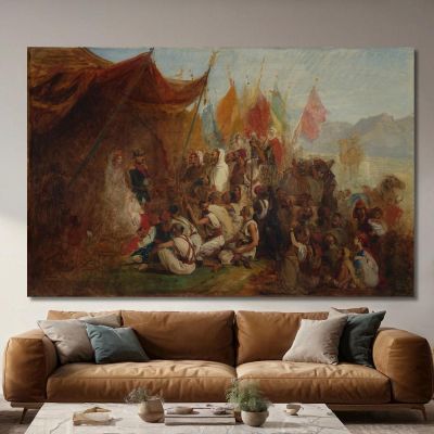 Sketch For 'Reception Of Emperor Napoleon Iii And Empress Eugénie By The Kabyle Leaders At Algiers On September 18, 1860' Isidore Pils, ipl21 canvas print