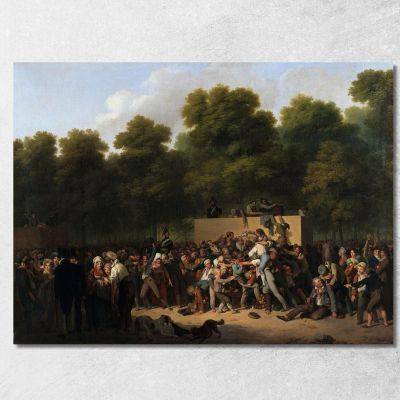Distribuzione Di Vino E Cibo Agli Champs-Élysées In Occasione Della Festa Del Re Louis Léopold Boilly llb5 quadro stampa su tel