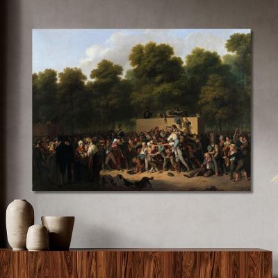 Distribuzione Di Vino E Cibo Agli Champs-Élysées In Occasione Della Festa Del Re Louis Léopold Boilly llb5 quadro stampa su tel