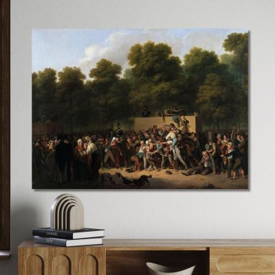Distribuzione Di Vino E Cibo Agli Champs-Élysées In Occasione Della Festa Del Re Louis Léopold Boilly llb5 quadro stampa su tel