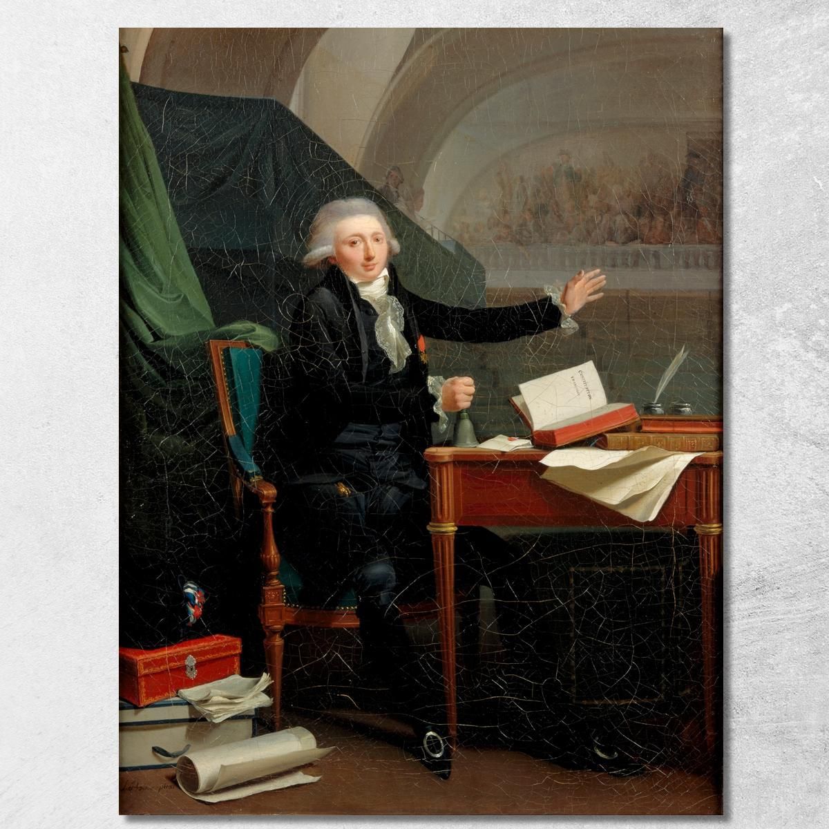 Ritratto Di Jan Anthony D'Averhoult (1756-1792) Louis Léopold Boilly llb44 quadro stampa su tela Ritratto Di Jan Anthony D'Averhoult (1756-1792) Louis Léopold Boilly llb44 quadro stampa su tela
