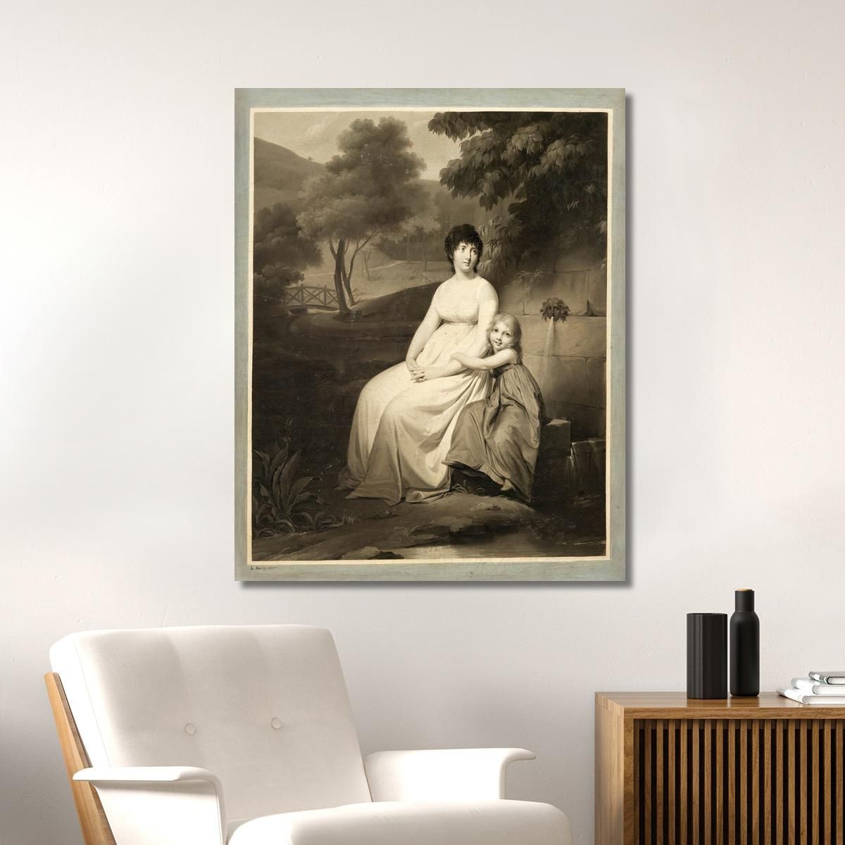 Ritratto Presunto Di Madame Tallien E Sua Figlia In Un Parco Louis Léopold Boilly llb47 quadro stampa su tela