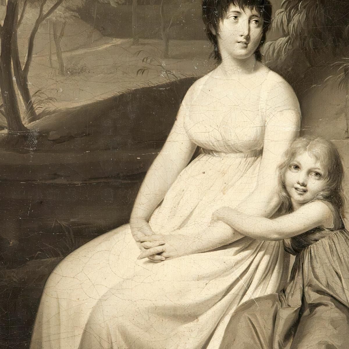 Ritratto Presunto Di Madame Tallien E Sua Figlia In Un Parco Louis Léopold Boilly llb47 quadro stampa su tela