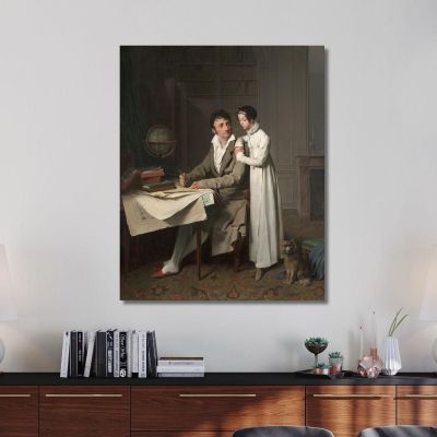 La Lezione Di Geografia: Ritratto Del Signor Gaudry E Di Sua Figlia Louis Léopold Boilly llb55 quadro stampa su tela