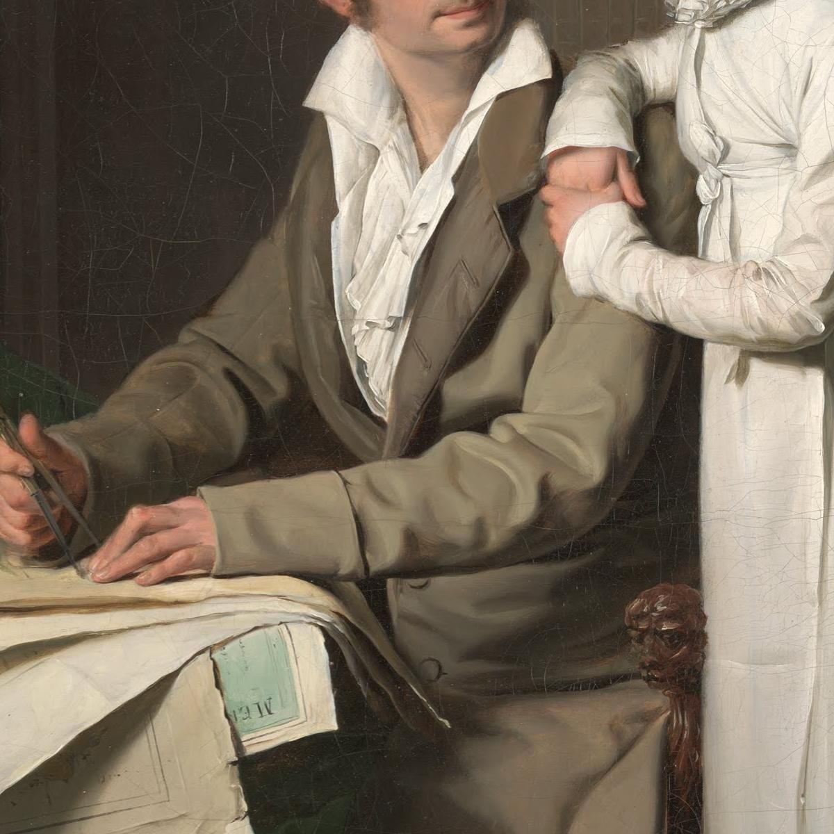 La Lezione Di Geografia: Ritratto Del Signor Gaudry E Di Sua Figlia Louis Léopold Boilly llb55 quadro stampa su tela