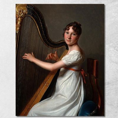 La Giovane Arpista Louis Léopold Boilly llb66 quadro stampa su tela