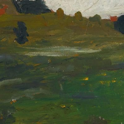 Paesaggio Con Cespuglio E Case Rosse Paula Modersohn-Becker pmb29 quadro stampa su tela