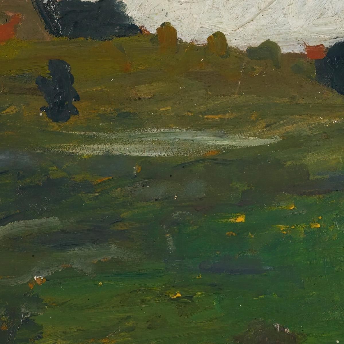 Paesaggio Con Cespuglio E Case Rosse Paula Modersohn-Becker pmb29 quadro stampa su tela