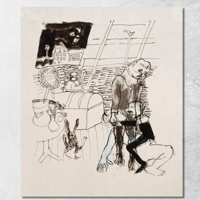 La Moglie Dell'Impiccato Walter Kurt Wiemken wkw5 quadro stampa su tela