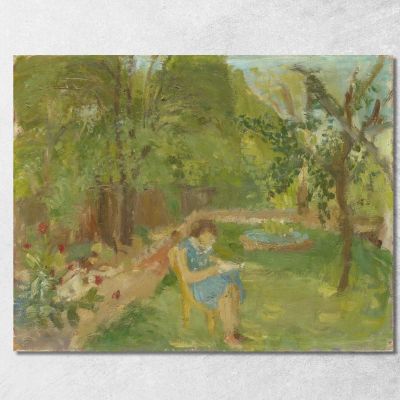 Ragazza Nel Giardino Walter Kurt Wiemken wkw8 quadro stampa su tela