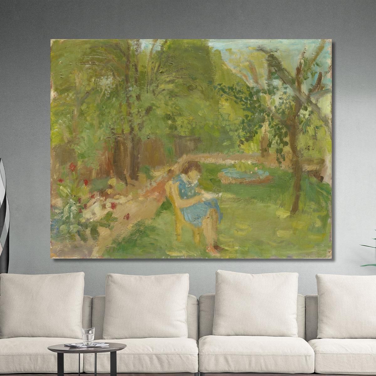 Ragazza Nel Giardino Walter Kurt Wiemken wkw8 quadro stampa su tela