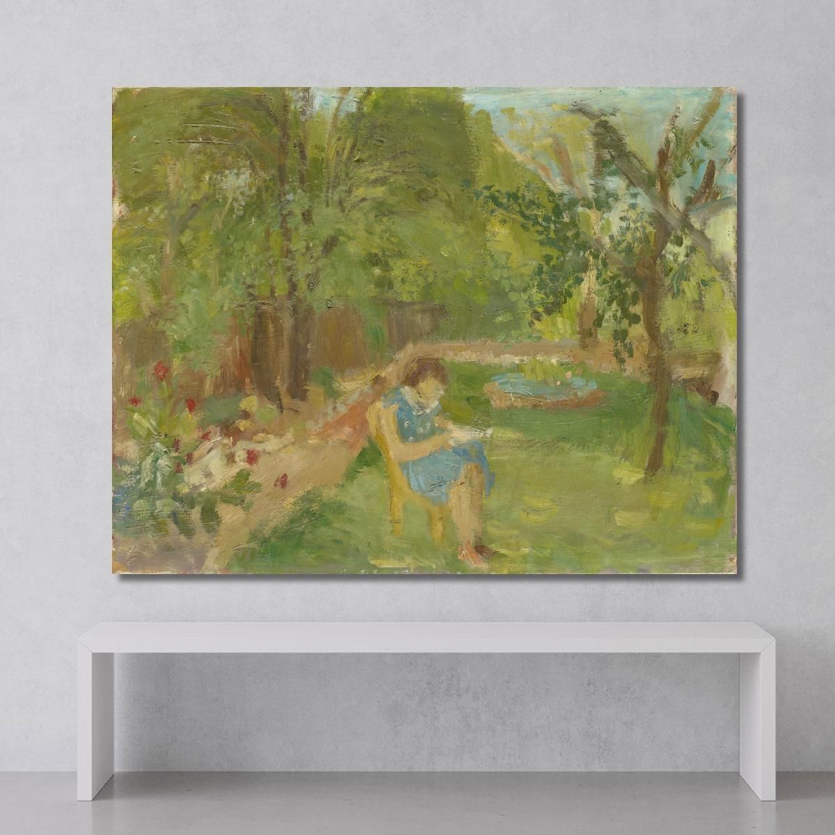 Ragazza Nel Giardino Walter Kurt Wiemken wkw8 quadro stampa su tela