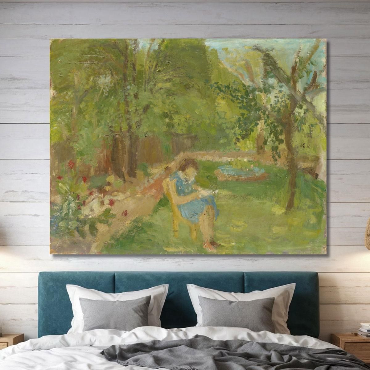 Ragazza Nel Giardino Walter Kurt Wiemken wkw8 quadro stampa su tela