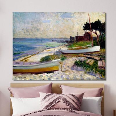 Scena Sulla Spiaggia William James Glackens wjg8 quadro stampa su tela