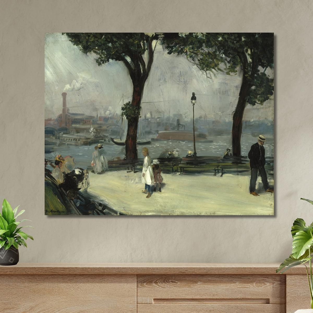 Parco East River William James Glackens wjg14 quadro stampa su tela