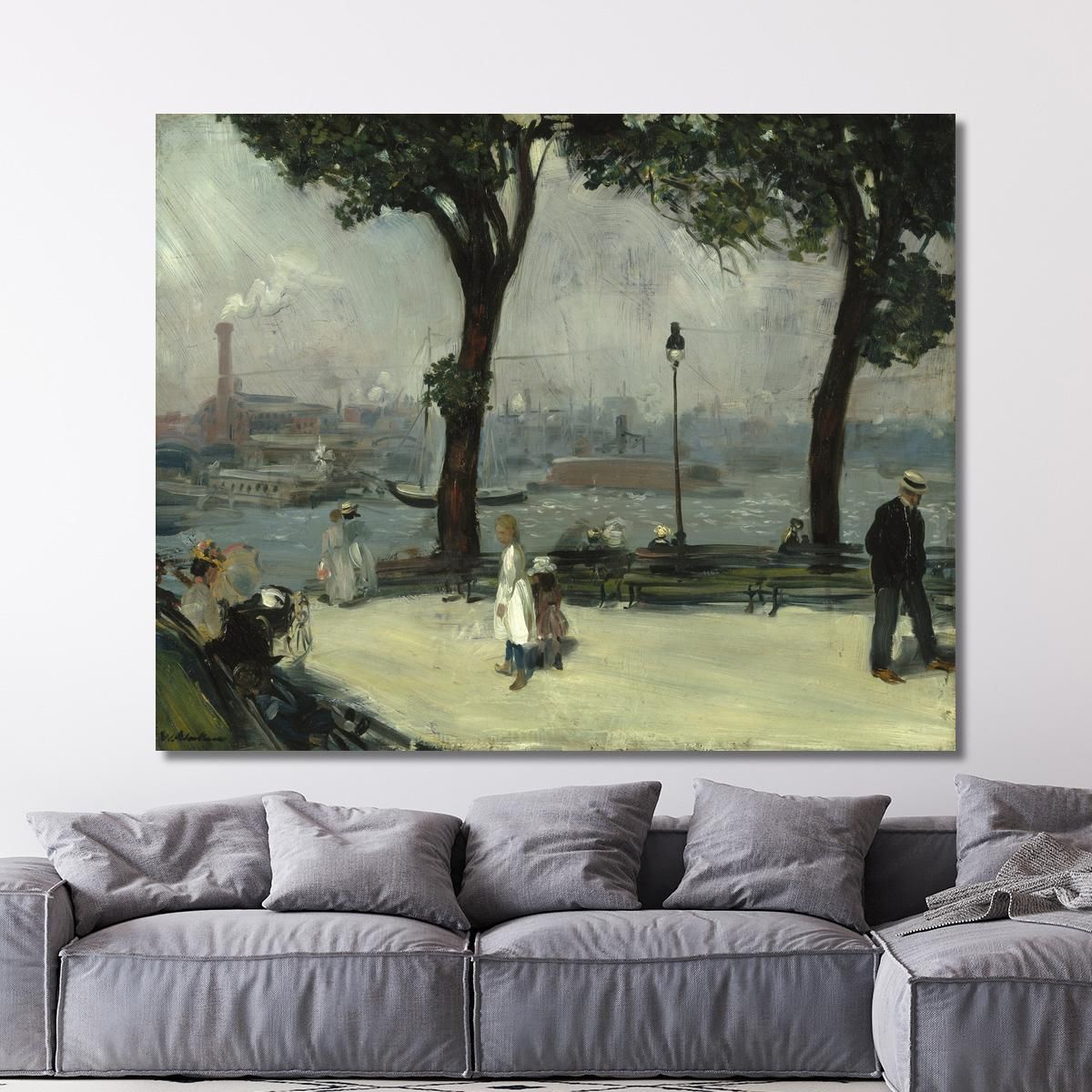 Parco East River William James Glackens wjg14 quadro stampa su tela