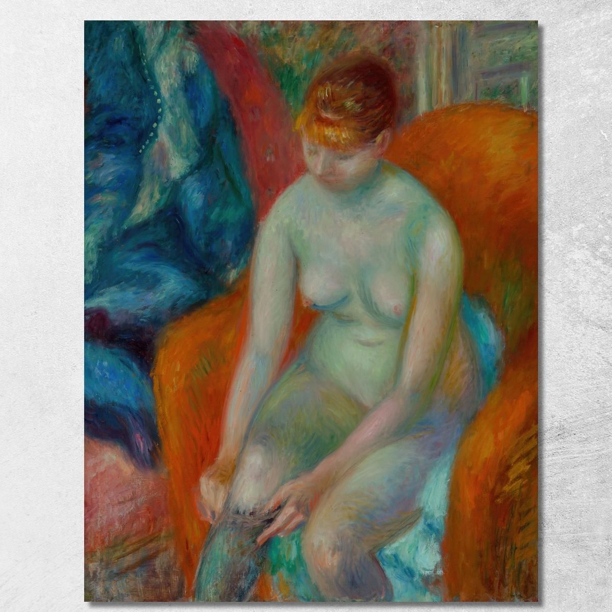 Nudo Che Indossa La Calza – Nudo Con Capelli Rossi William James Glackens wjg28 quadro stampa su tela Nudo Che Indossa La Calza – Nudo Con Capelli Rossi William James Glackens wjg28 quadro stampa su tela