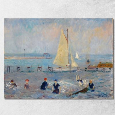 Paesaggio Marino Con Sei Bagnanti A Bellport William James Glackens wjg41 quadro stampa su tela