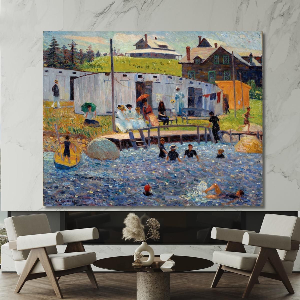 L'Ora Del Bagno A Chester Nuova Scozia William James Glackens wjg54 quadro stampa su tela