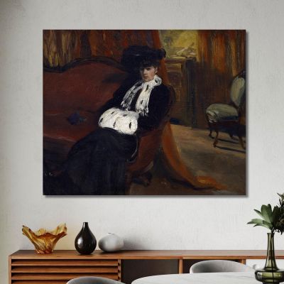Le Manchon En Hermine William James Glackens, wjg57 tableau impression sur toile