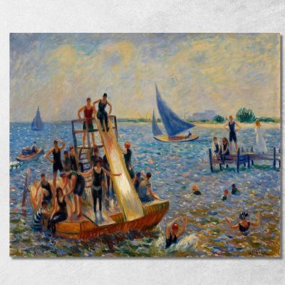 La Zattera William James Glackens wjg60 quadro stampa su tela