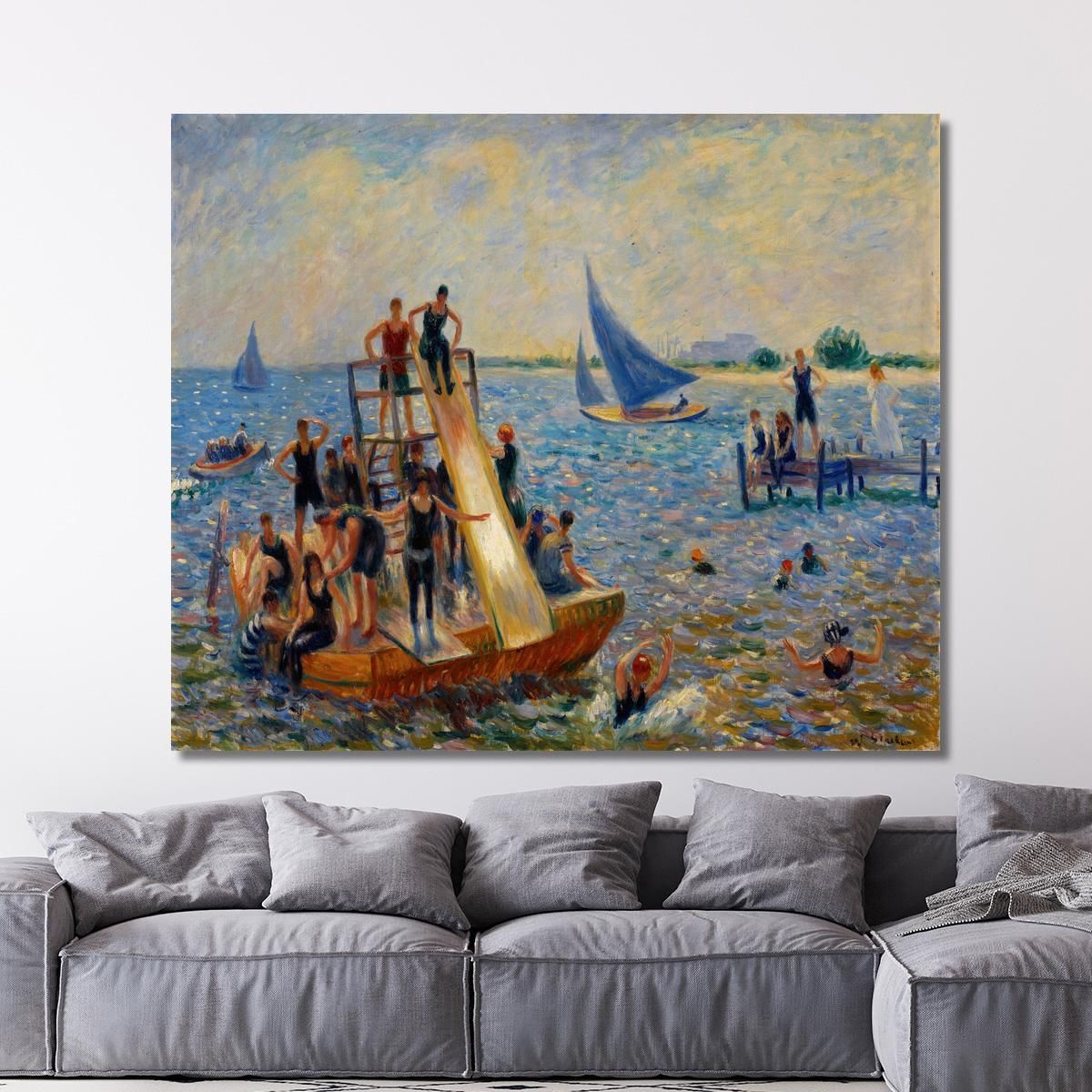 La Zattera William James Glackens wjg60 quadro stampa su tela