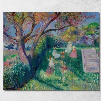 L'Altalena William James Glackens wjg61 quadro stampa su tela