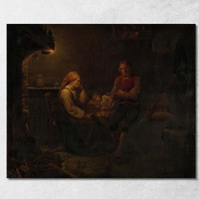 Il Bambino Malato Adolph Tidemand atd32 quadro stampa su tela