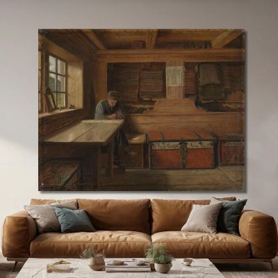 Vecchio Magazzino A Vikøy Adolph Tidemand atd48 quadro stampa su tela