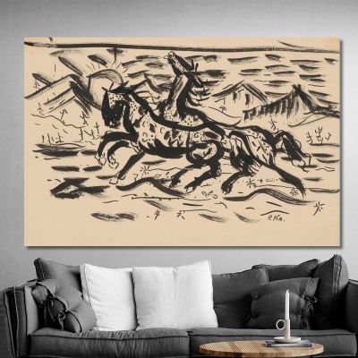 Chevaux Au Galop Arnold Peter Weisz-Kubínčan, apw17 tableau impression sur toile