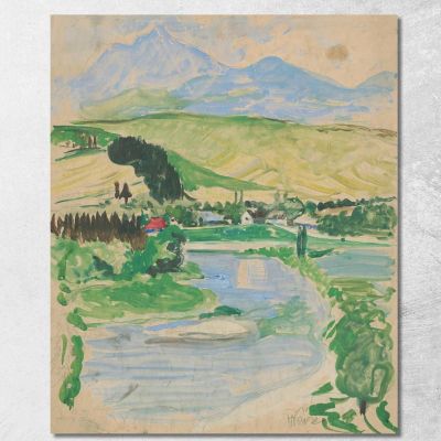 Paesaggio Arnold Peter Weisz-Kubínčan apw40 quadro stampa su tela