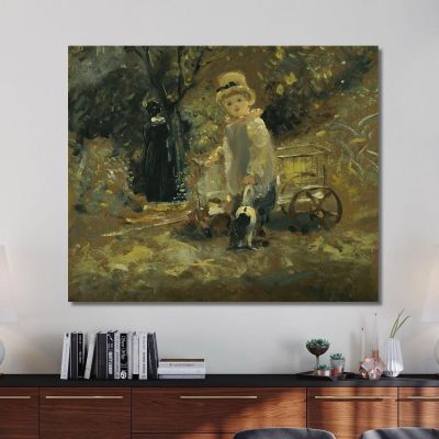 Ein Junge Mit Einem Spielzeugwagen John Constable, jcn1 drucken auf leinwand