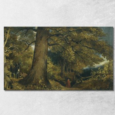 Una Giovane Ragazza In Un Paesaggio Boschivo John Constable jcn12 quadro stampa su tela