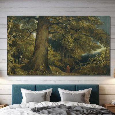 Una Giovane Ragazza In Un Paesaggio Boschivo John Constable jcn12 quadro stampa su tela