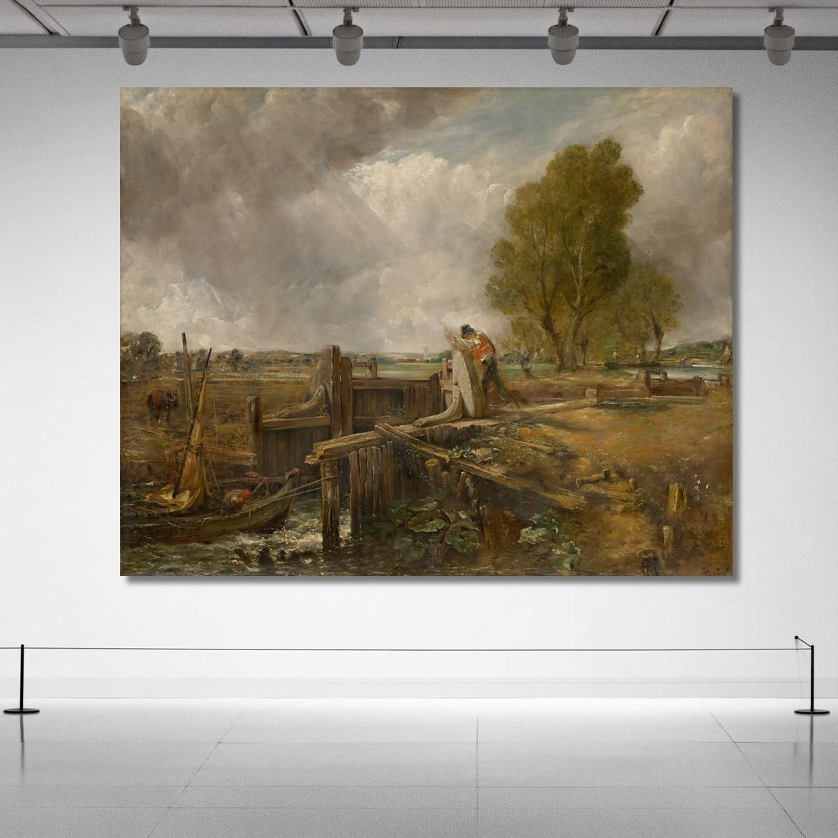Studio Di Una Barca Che Passa Una Chiusa John Constable jcn83 quadro stampa su tela