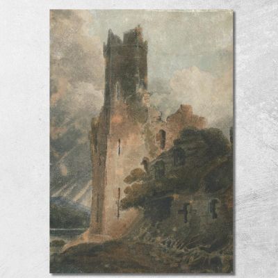 Una Torre Del Castello Di Caernarvon John Sell Cotman jsc1 quadro stampa su tela