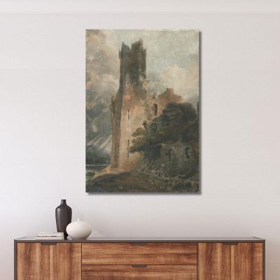 A Castle Tower Caernarvon Castle John Sell Cotman, jsc1 canvas print