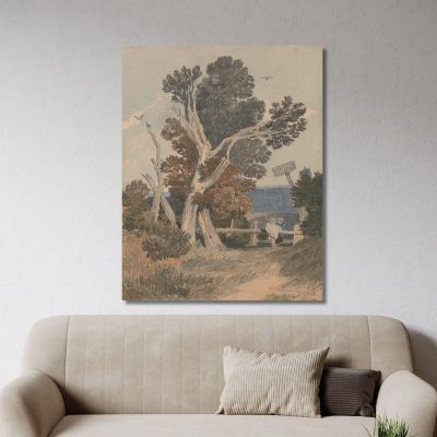 Un Groupe D'Arbres Près D'Une Clôture John Sell Cotman, jsc2 tableau impression sur toile