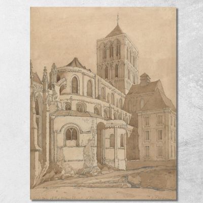 Chiesa Abbaziale A Fécamp Normandia John Sell Cotman jsc4 quadro stampa su tela