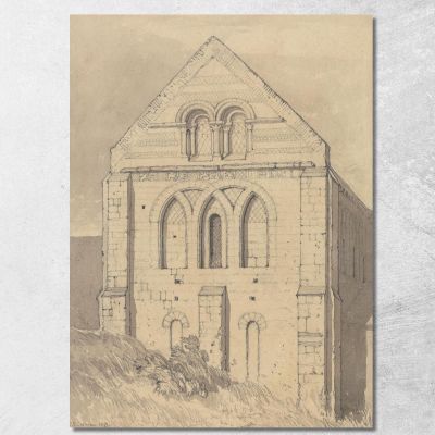 Chiesa Di Graville Vicino A Le Havre Normandia Estremità Del Transetto Nord John Sell Cotman jsc16 quadro stampa su tela