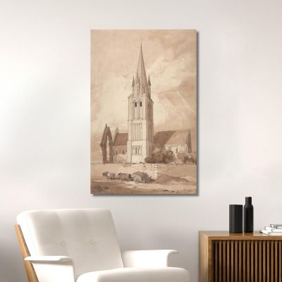 Douvres Church Normandy John Sell Cotman, jsc18 canvas print