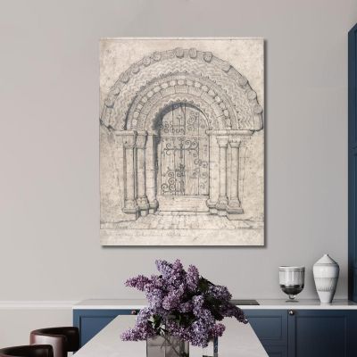 North Doorway Of Hales Church Norfolk John Sell Cotman, jsc40 canvas print