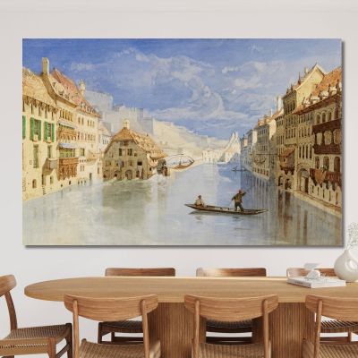 The Citadel Above Namur Belgium From The River Sambre John Sell Cotman, jsc56 canvas print